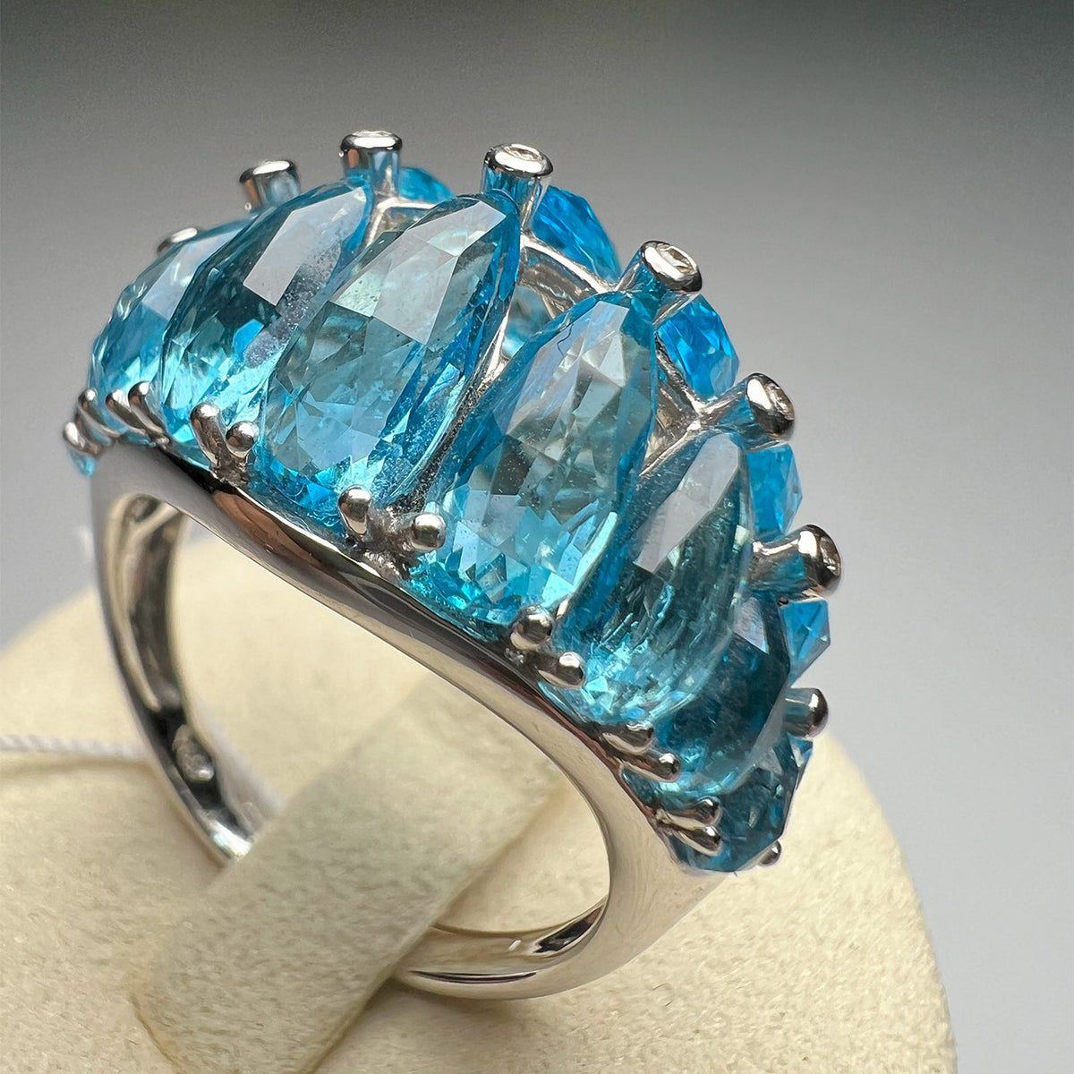 Natural Blue Topaz Ring