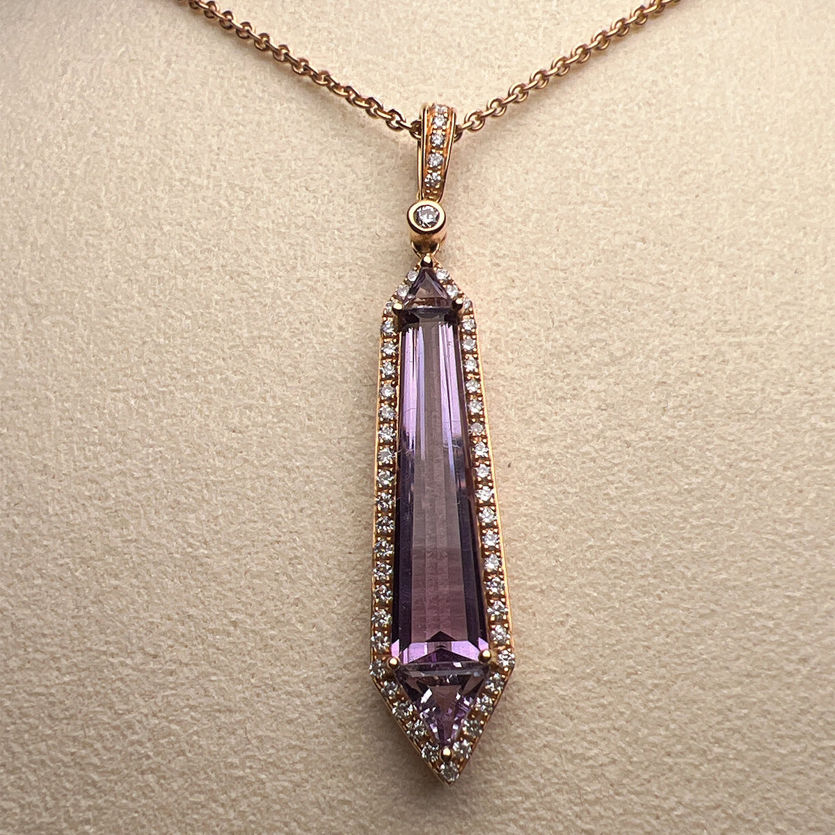 Amethyst Diamond Empress Pendant