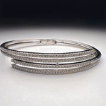 Natural Diamond Bangle - White Gold