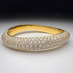 Natural Diamond 10.2 ct Bangle - Yellow Gold